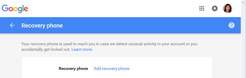 Enter your recovery phone number