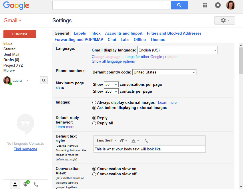 Go to the Settings screen
