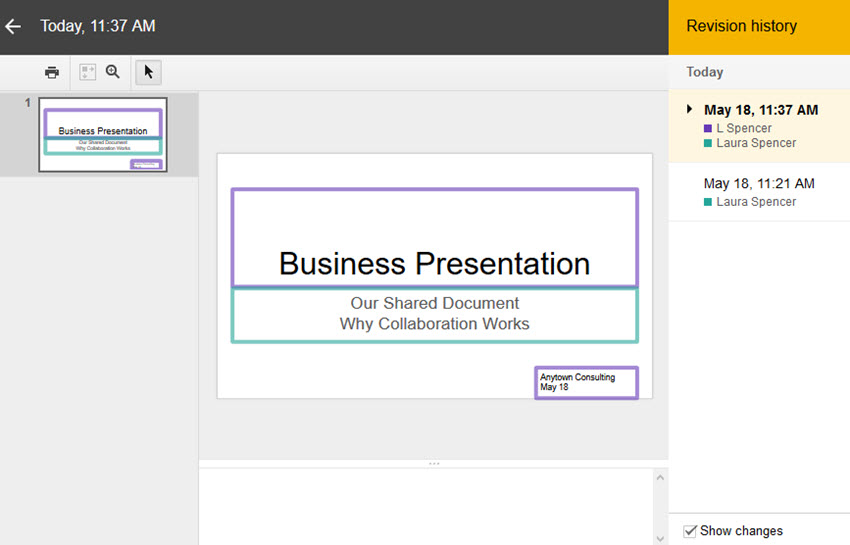 Google Slides collaboration