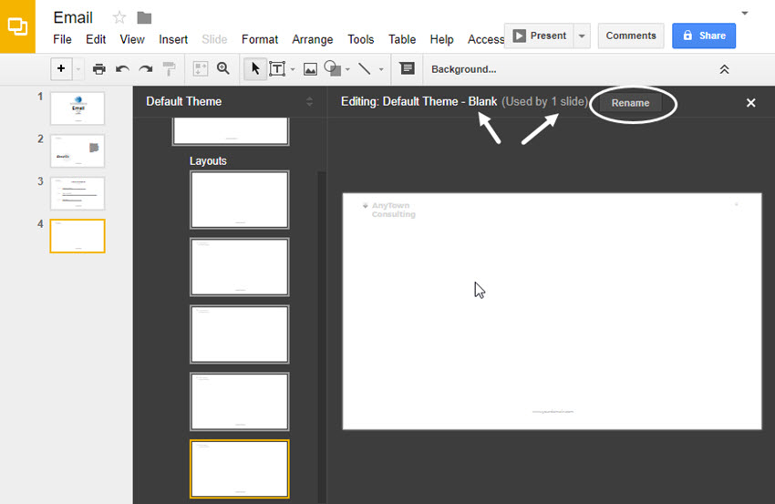 Master Layout Editing dialog box