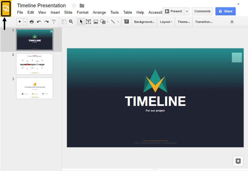 Open Google Slides Home Screen