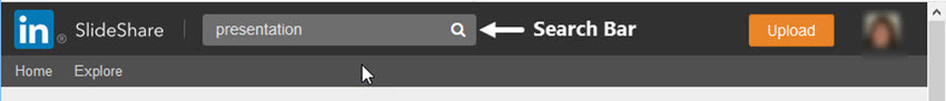 SlideShare search bar
