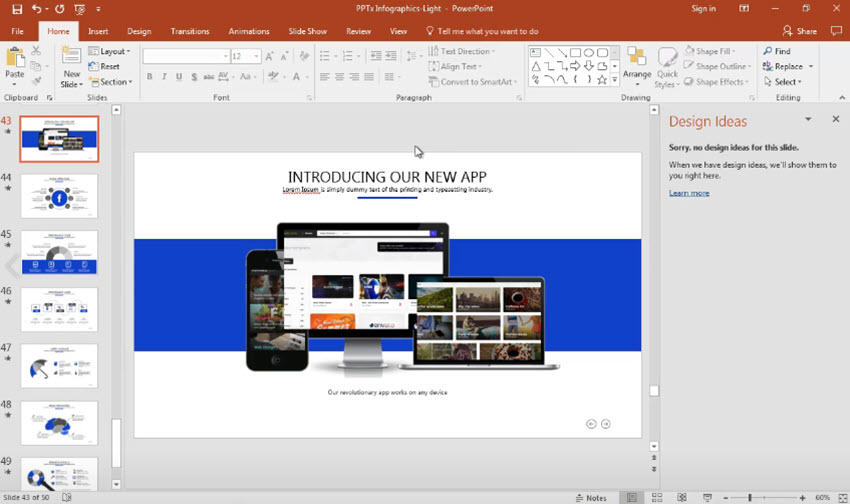 a finished customized PowerPoint infographic template
