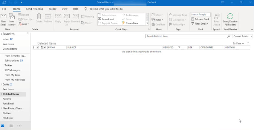 empty deleted items folder