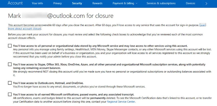 warning acknowledgement screen
