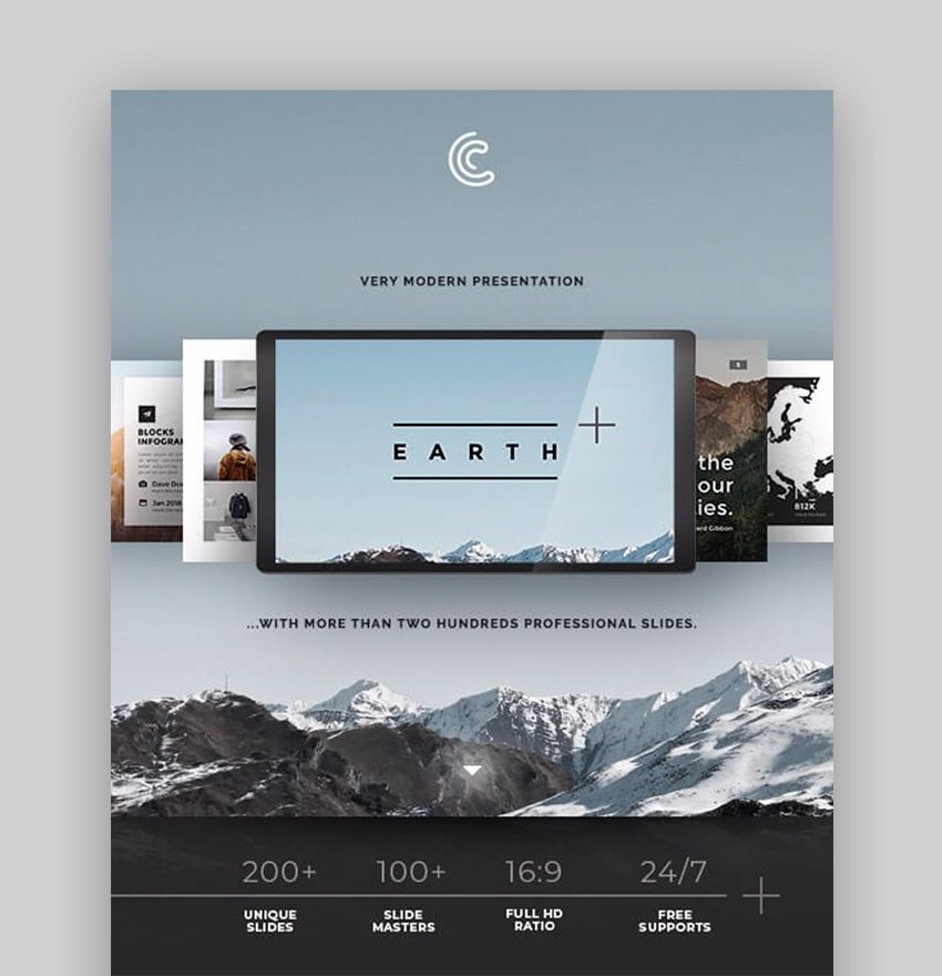 Earth PowerPoint includes a calendar