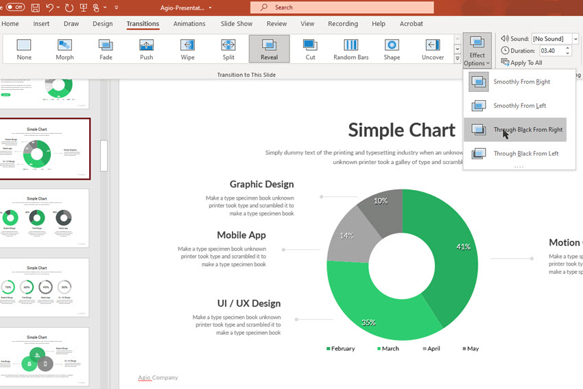 Erstellen eines Folienübergangs