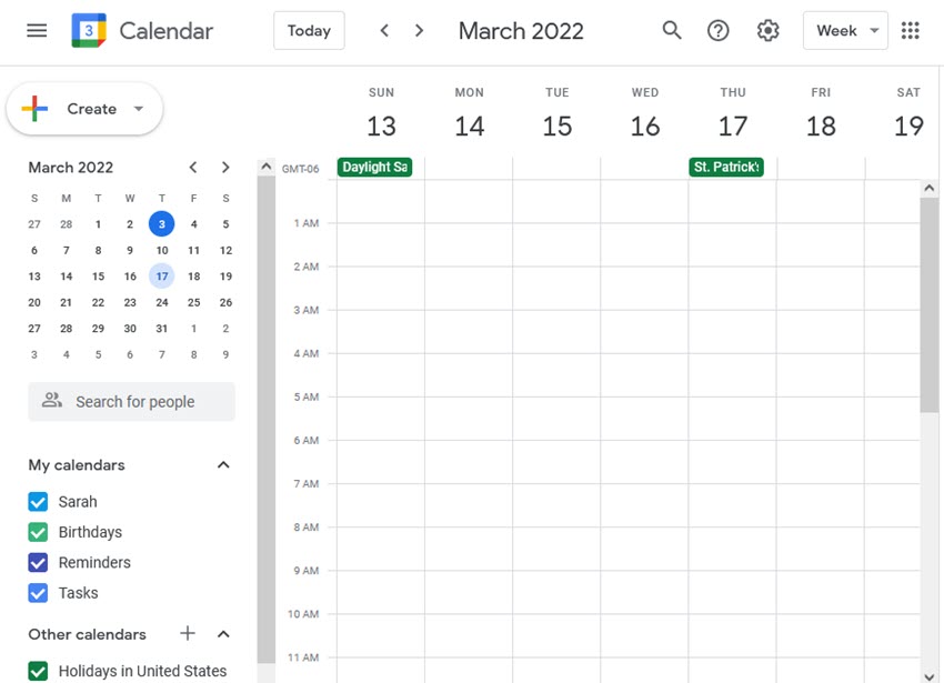 Google Calendar online app