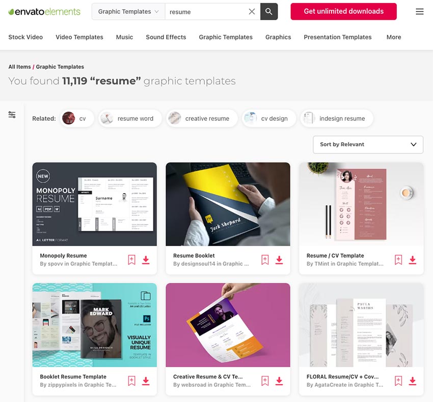 Elements Resume templates